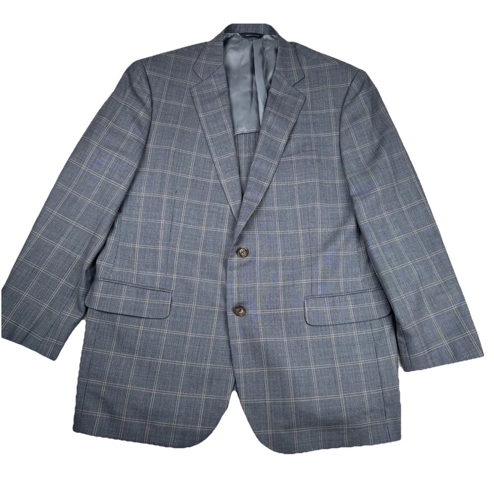 Brooks Brothers Madison Brookscool Full Canvas Windowpane Sport Coat 44R Office